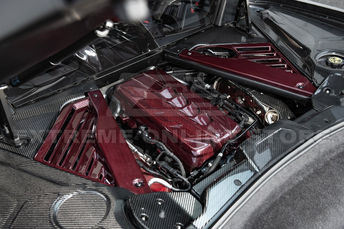 Chevrolet Corvette C8 Carbon Fiber Engine Cover Bay Panel Insert Coupe 2020-2024