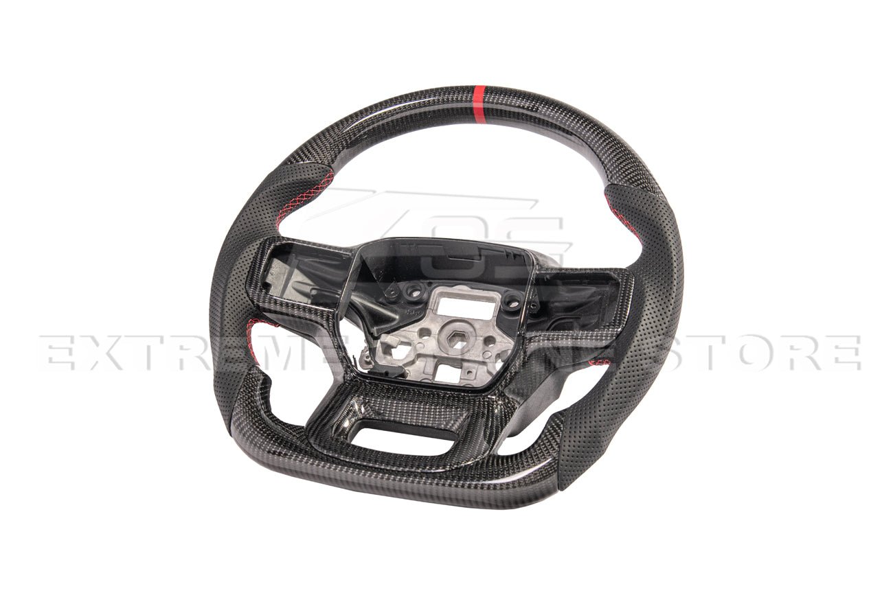 Ford F-150 14th Gen Carbon Fiber Steering Wheel Red Stitching 2021-Up