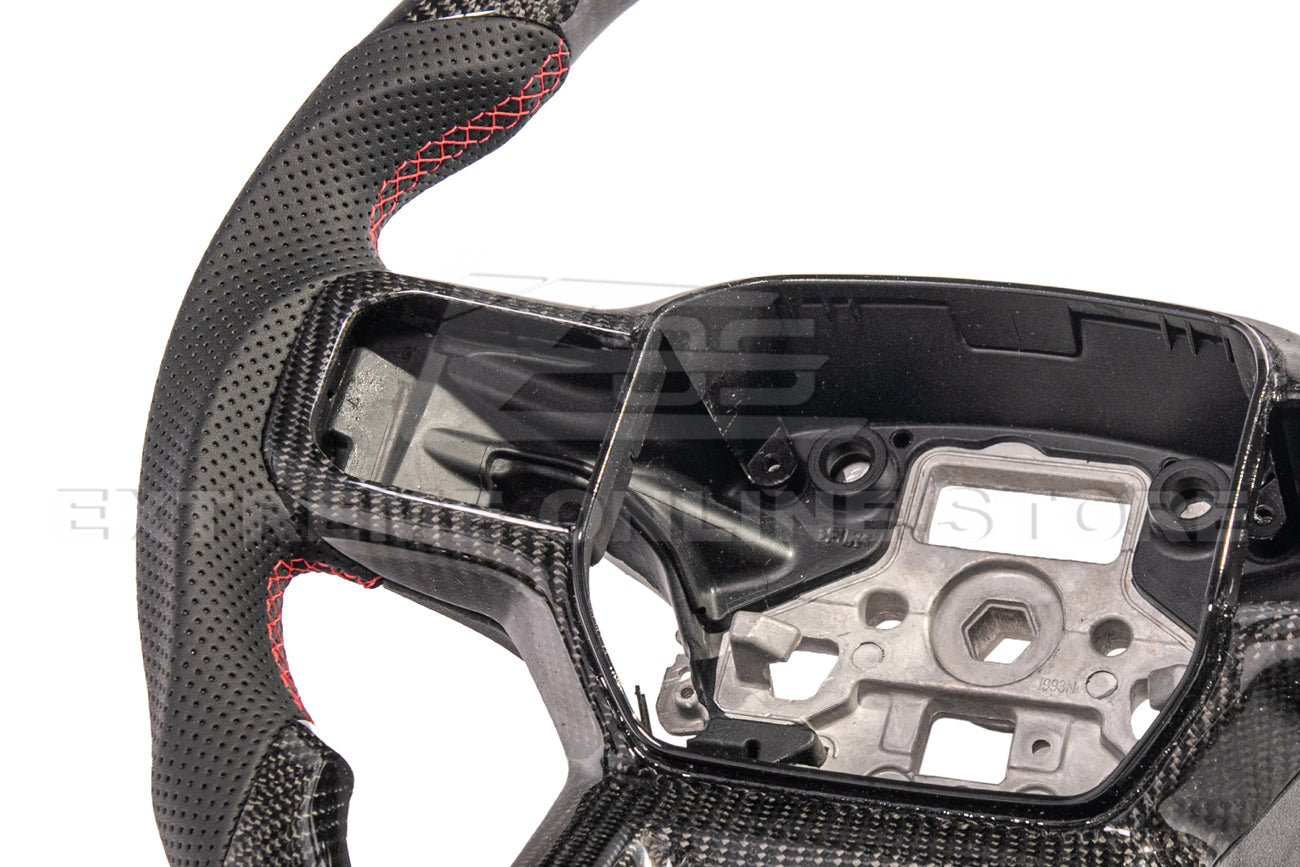 Ford F-150 14th Gen Carbon Fiber Steering Wheel Red Stitching 2021-Up