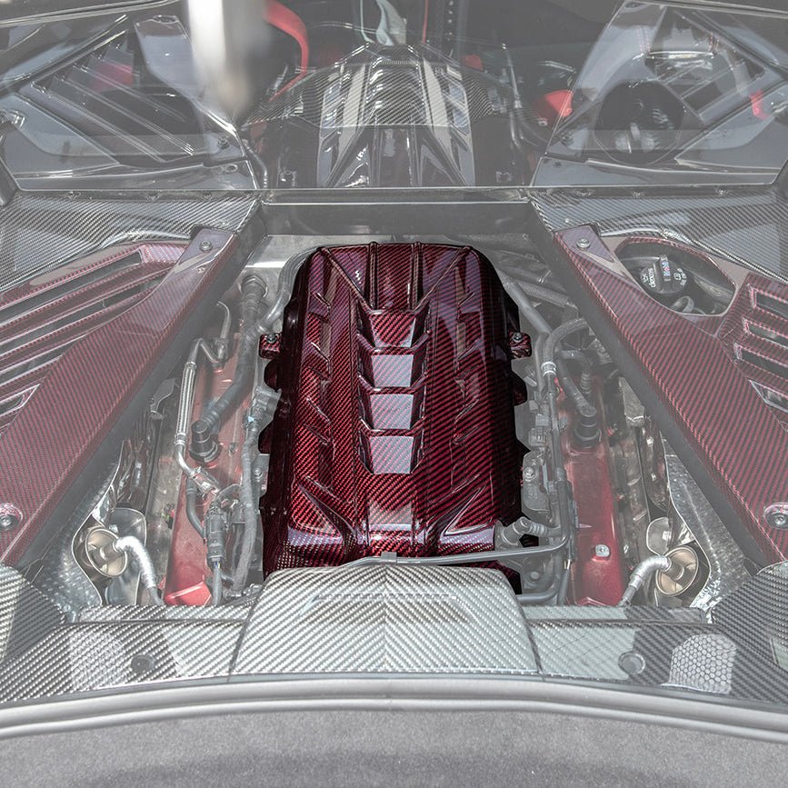 Chevrolet Corvette C8 LT2 Dry Carbon Fiber Rear Engine Cover 2020-Up
