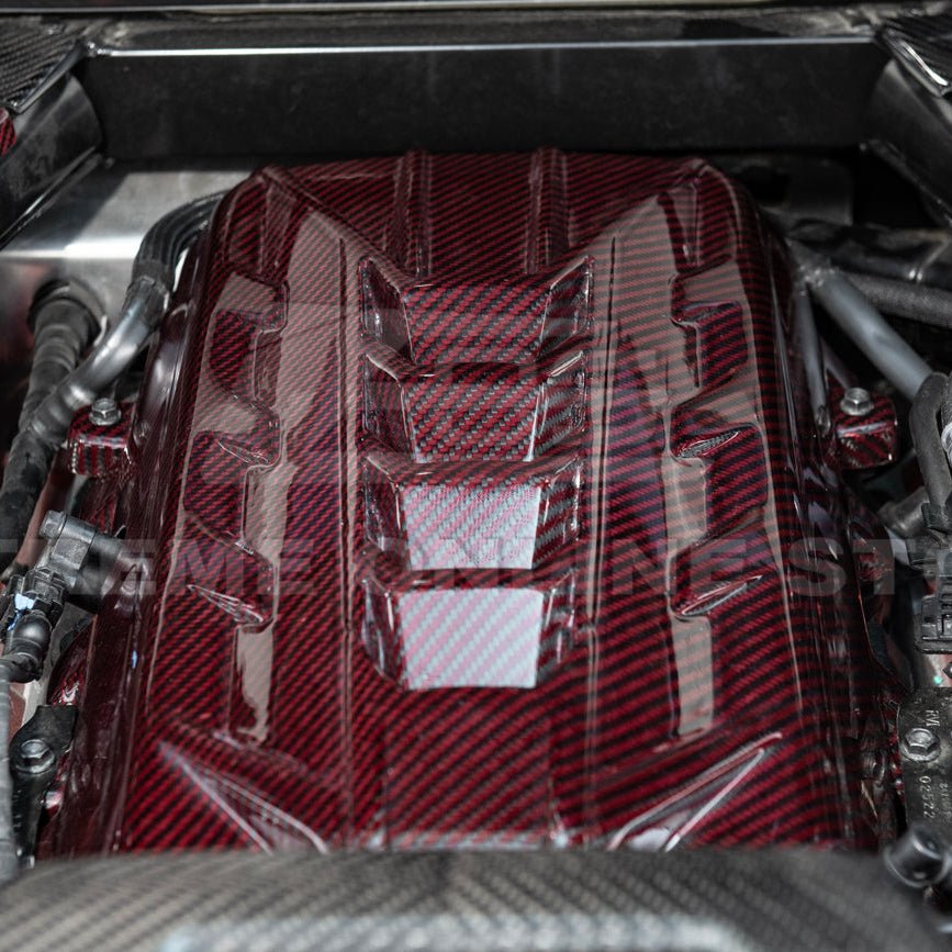 Chevrolet Corvette C8 LT2 Dry Carbon Fiber Rear Engine Cover 2020-Up