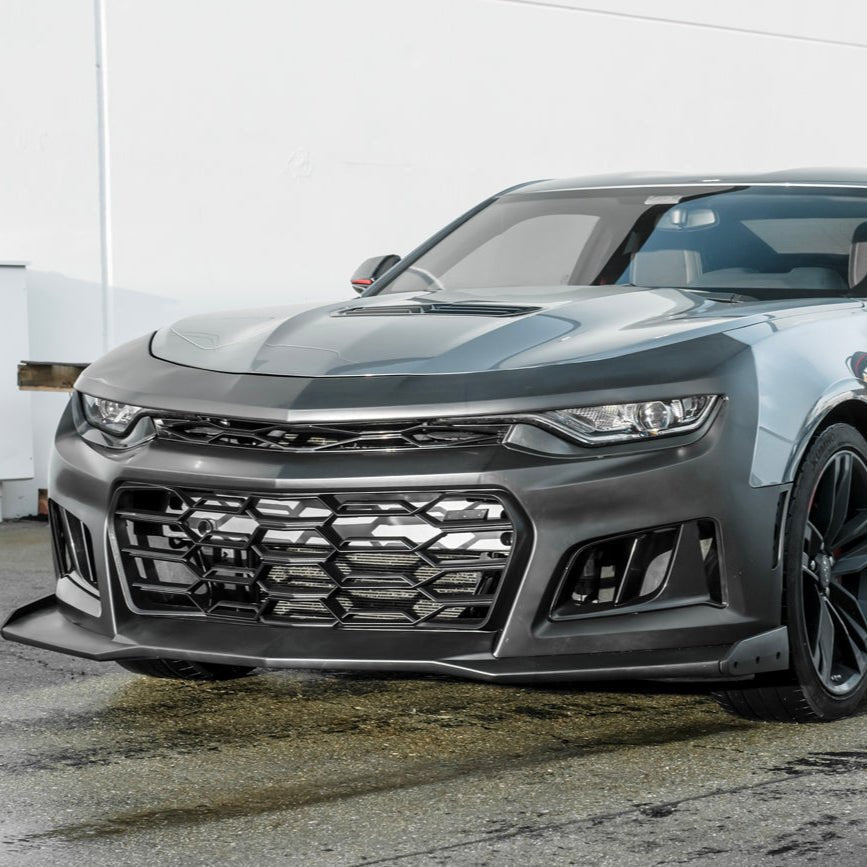 Chevrolet Camaro 6th Gen ZL1 Style Primed Black Front Bumper Kit 2016-2018