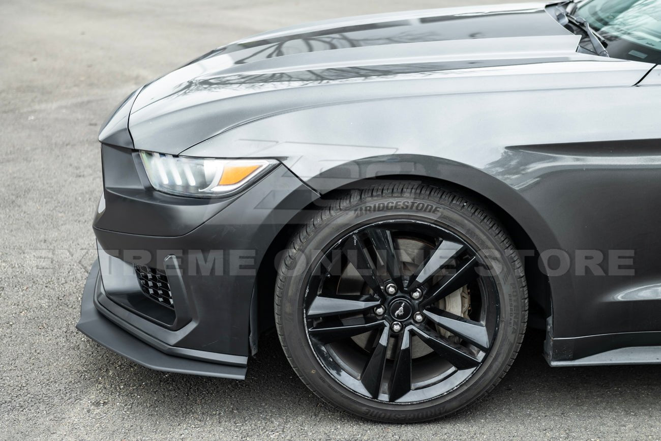 Ford Mustang S550 Dark Horse Style Primed Black Front Upper Lower Grille Lip 2018-2023