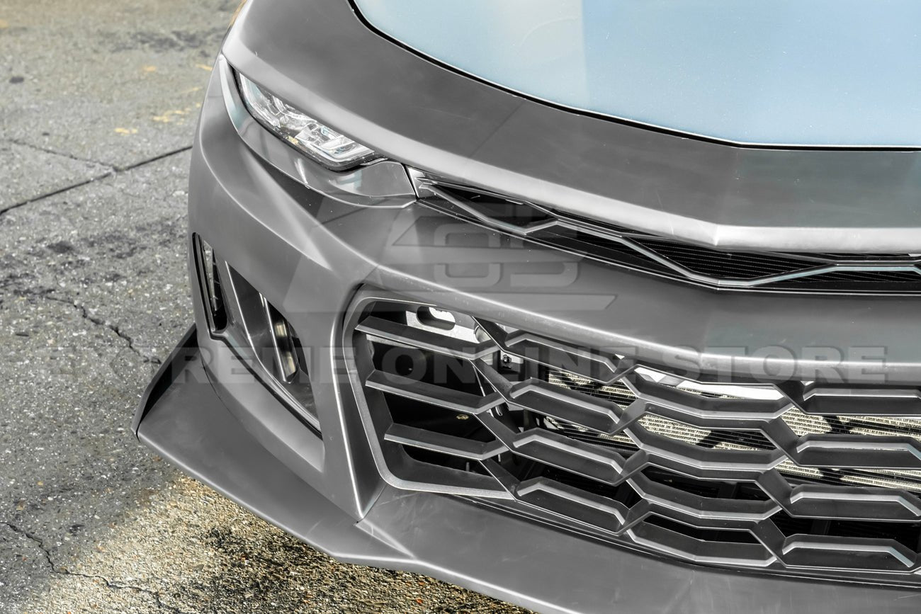 Chevrolet Camaro 6th Gen ZL1 Style Primed Black Front Bumper Kit 2016-2018