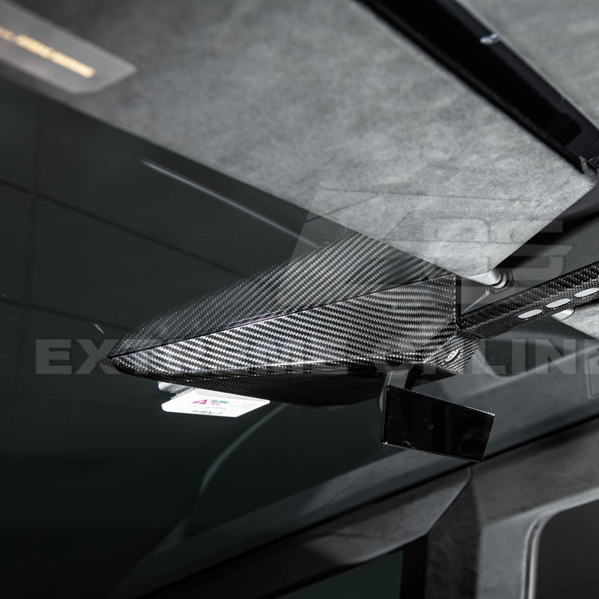 Tesla Cybertruck Factory Style Dry Carbon Fiber Rear View Mirror Upper Cover 2024-Up