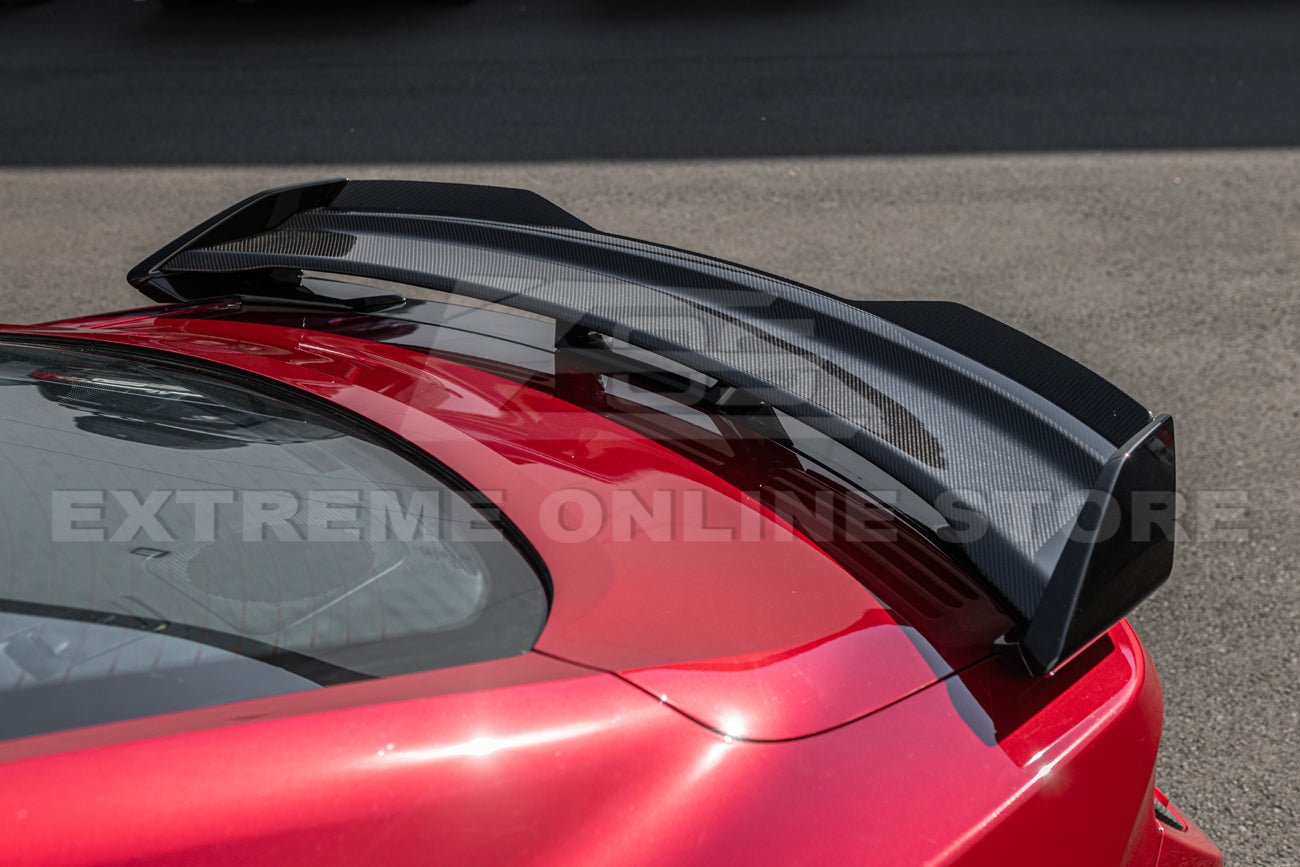 Ford Mustang S650 Dark Horse Style Carbon Fiber Rear Wickerbill Wing Spoiler 2024-Up