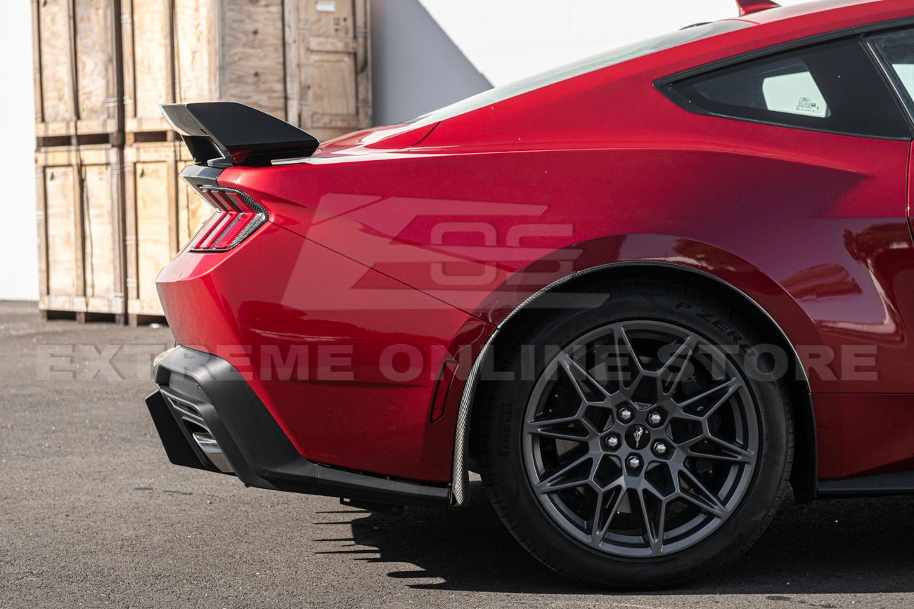 Ford Mustang S650 Dark Horse Style Carbon Fiber Rear Wickerbill Wing Spoiler 2024-Up