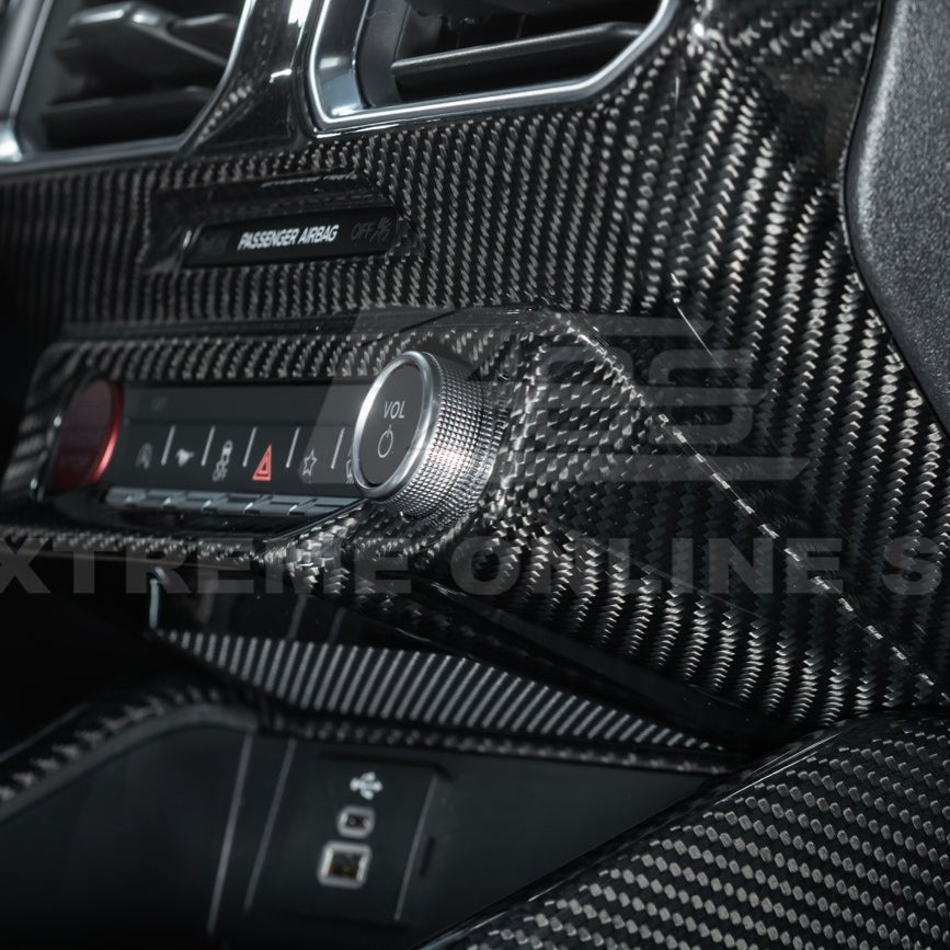 Ford Mustang S650 Factory Style Dry Carbon Fiber Center Console AC Outlet Trim Cover 2024-Up