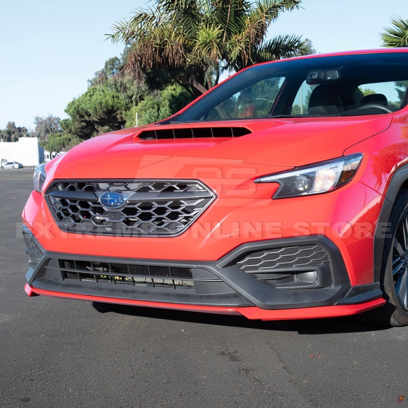 Subaru WRX VB STi Style Gloss Black Red Front Bumper Lip Splitter 2022-Up