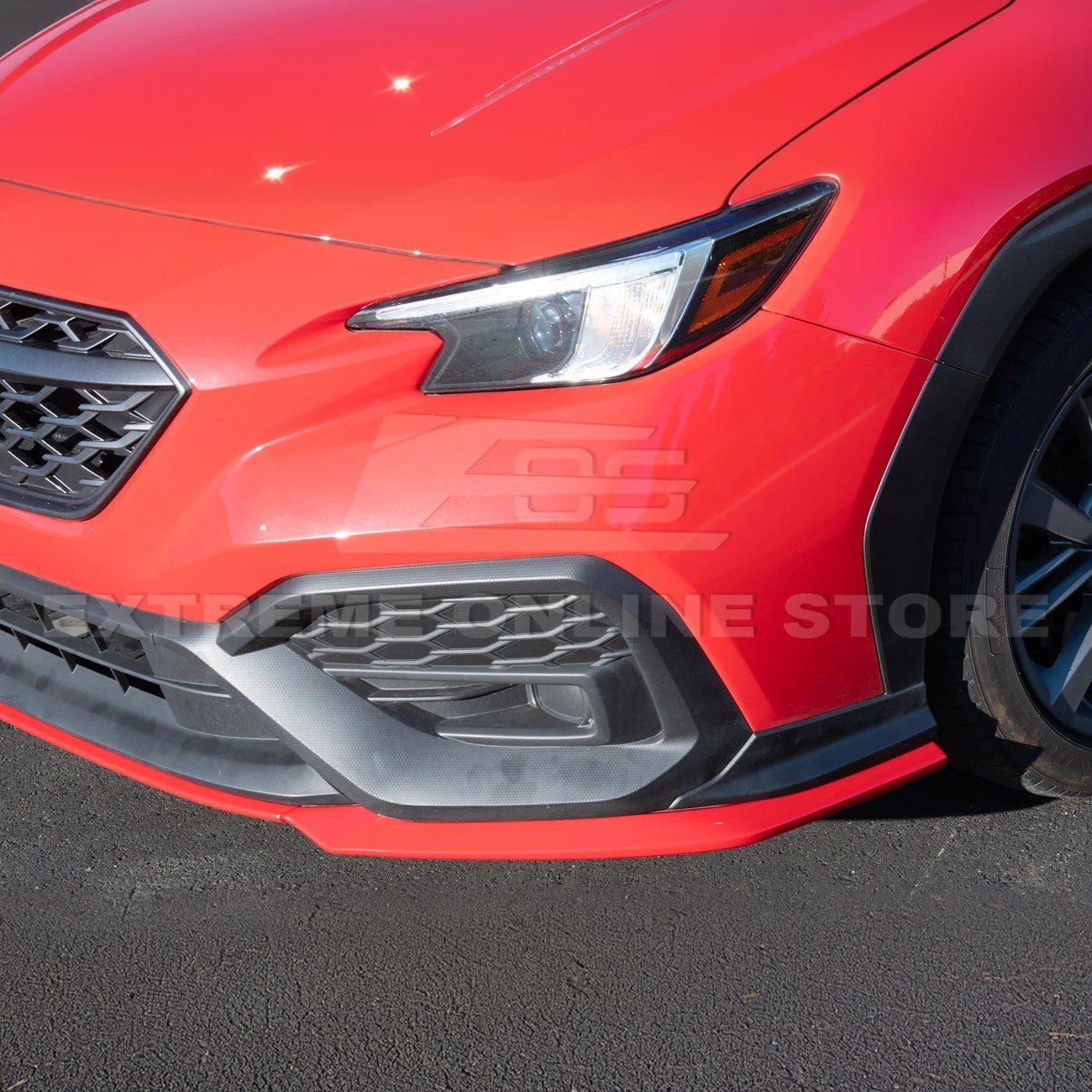 Subaru WRX VB STi Style Gloss Black Red Front Bumper Lip Splitter 2022-Up