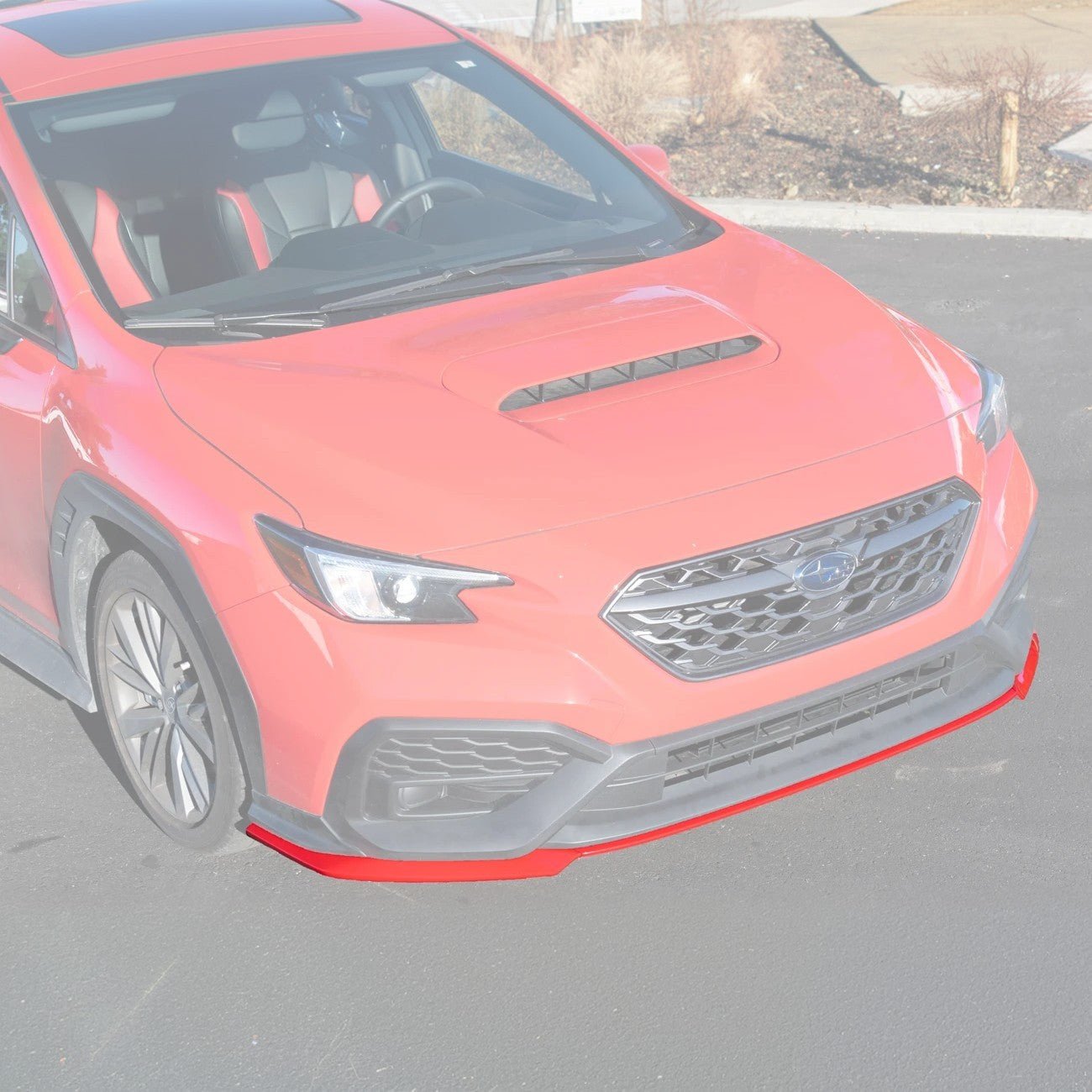 Subaru WRX VB STi Style Gloss Black Red Front Bumper Lip Splitter 2022-Up