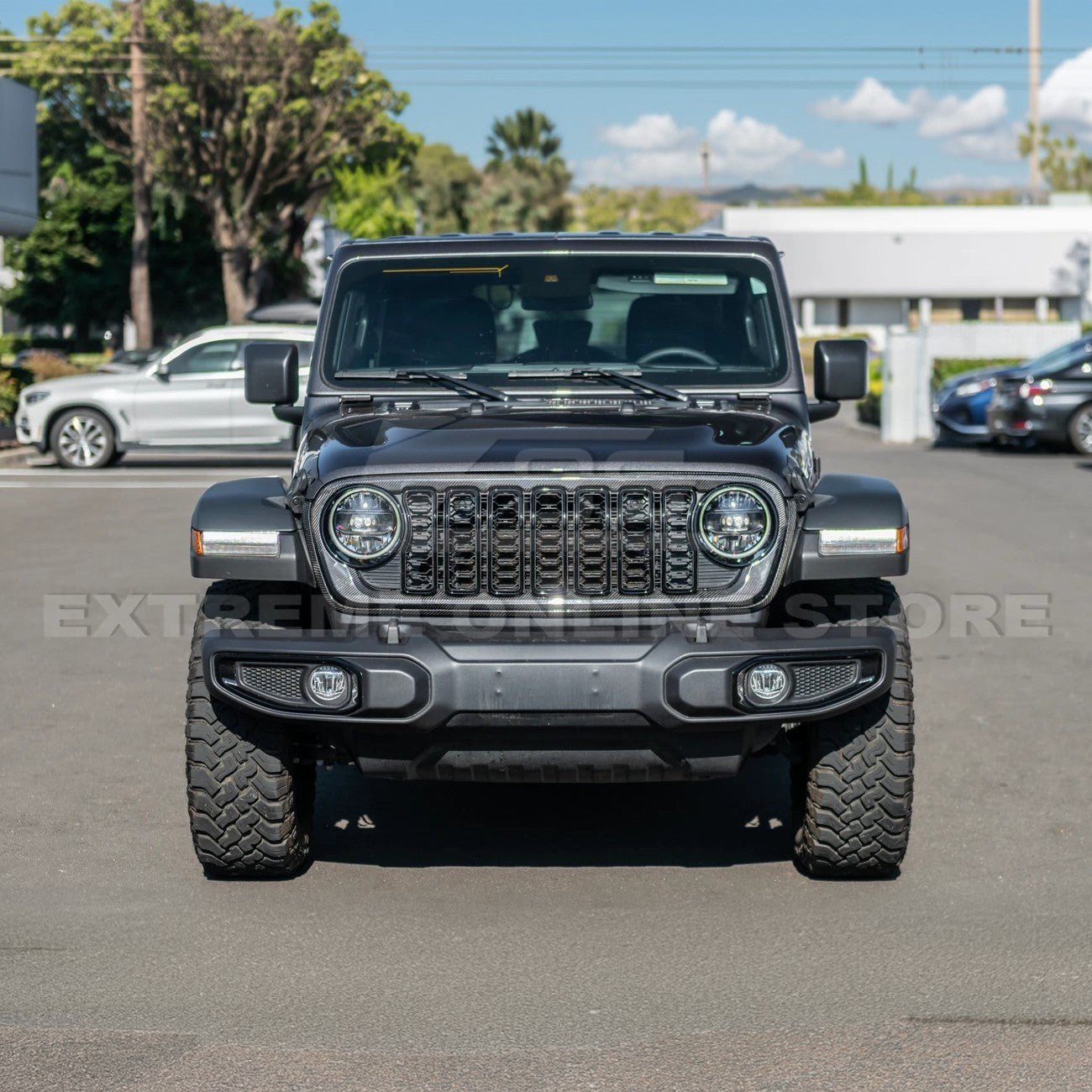 Jeep Wrangler Gladiator Carbon Fiber Front Bumper Grille Replacement 2024-Up