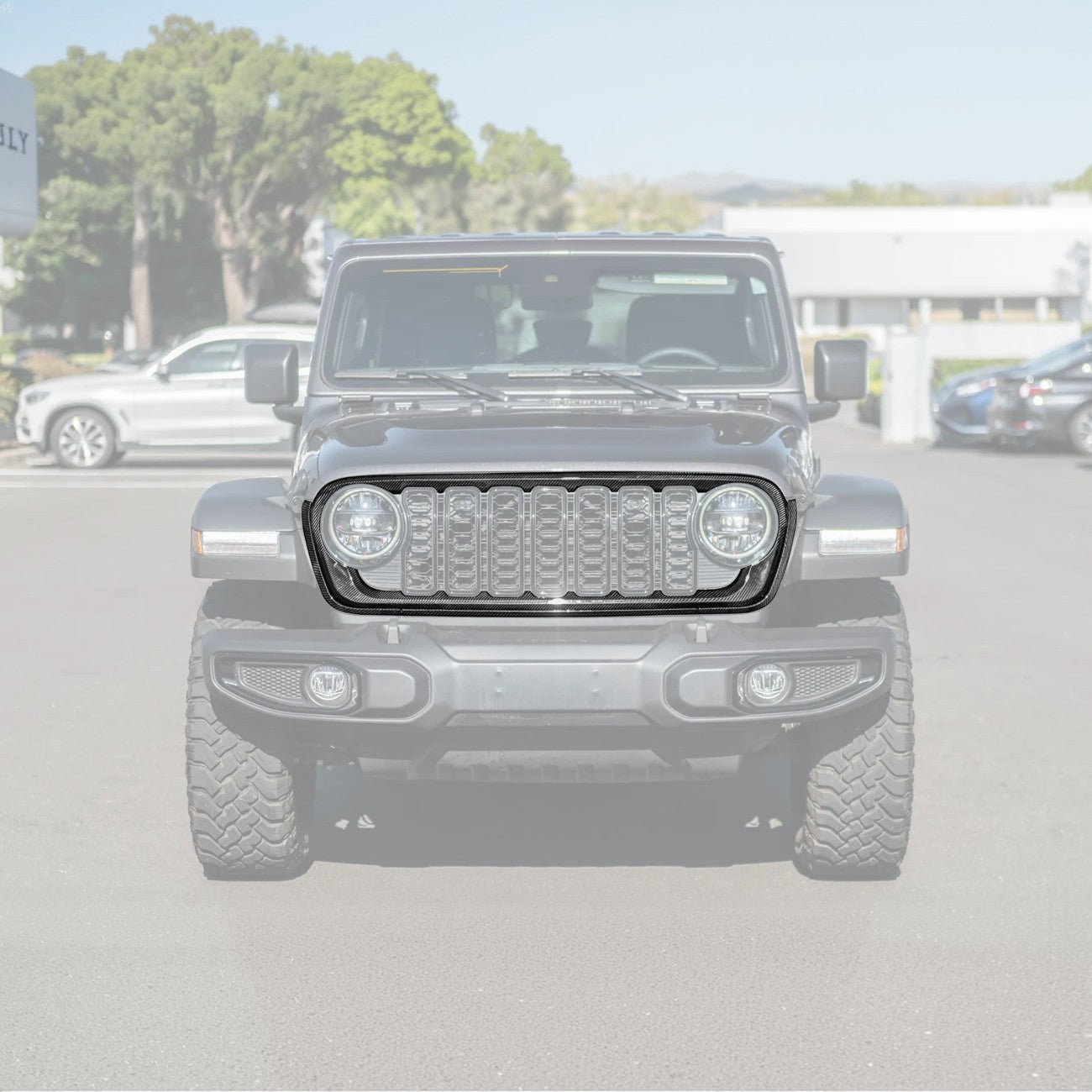 Jeep Wrangler Gladiator Carbon Fiber Front Bumper Grille Replacement 2024-Up