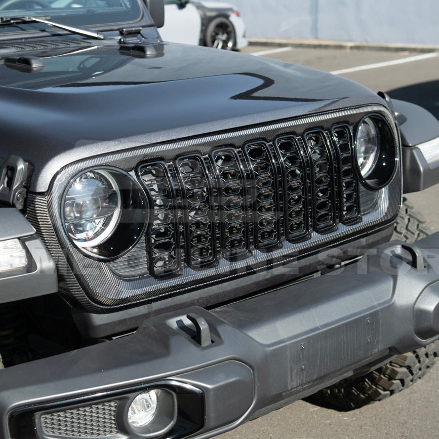 Jeep Wrangler Gladiator Carbon Fiber Front Bumper Grille Replacement 2024-Up