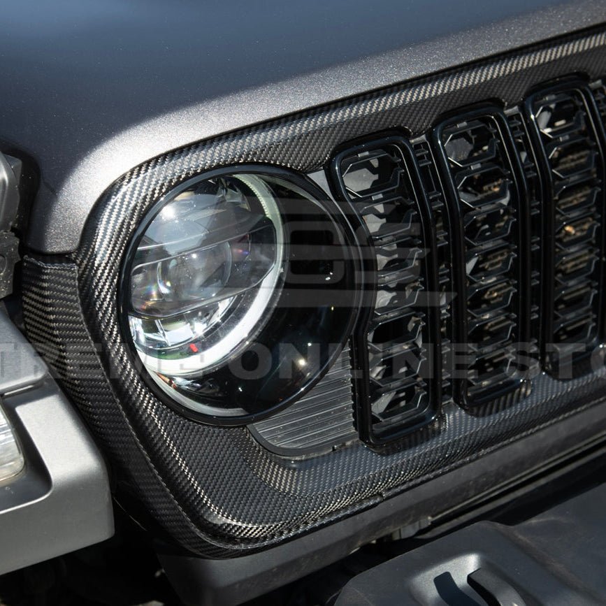 Jeep Wrangler Gladiator Carbon Fiber Front Bumper Grille Replacement 2024-Up