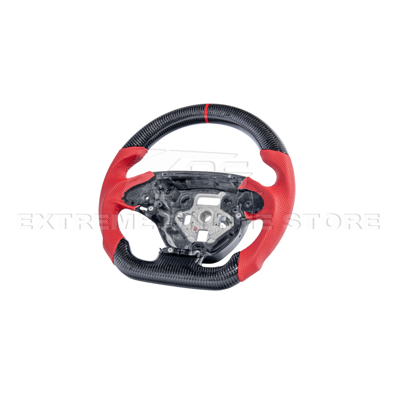 Corvette C7 Red Leather Red Stitching Carbon Fiber Steering Wheel 2014-2018