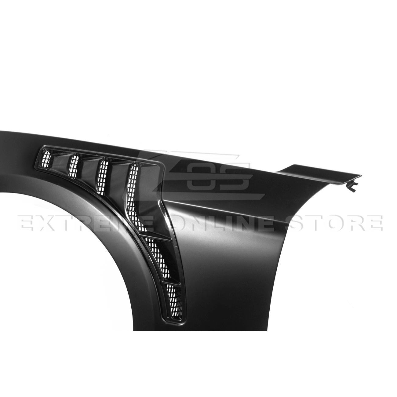 Ford Mustang S550 GT500 KR Style Matte Black Front Side Vented Fenders 2015-2017