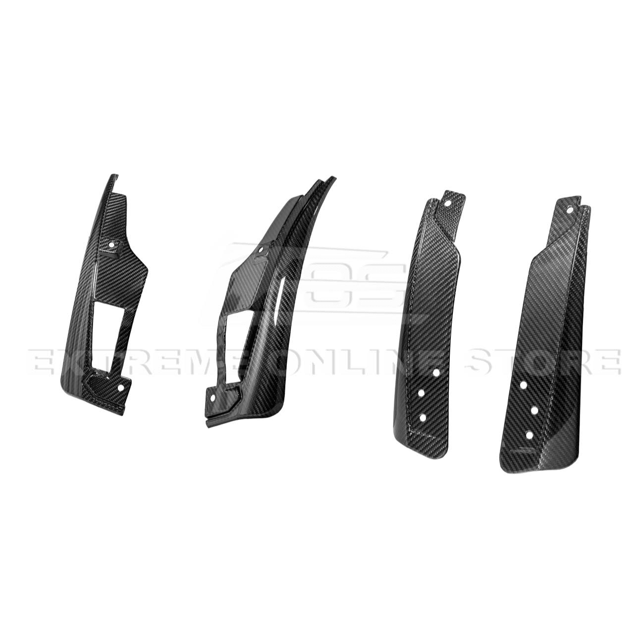 Ford Mustang S650 EOS Dry Carbon Fiber Mud Flap Splash Guard Set 2024-Up