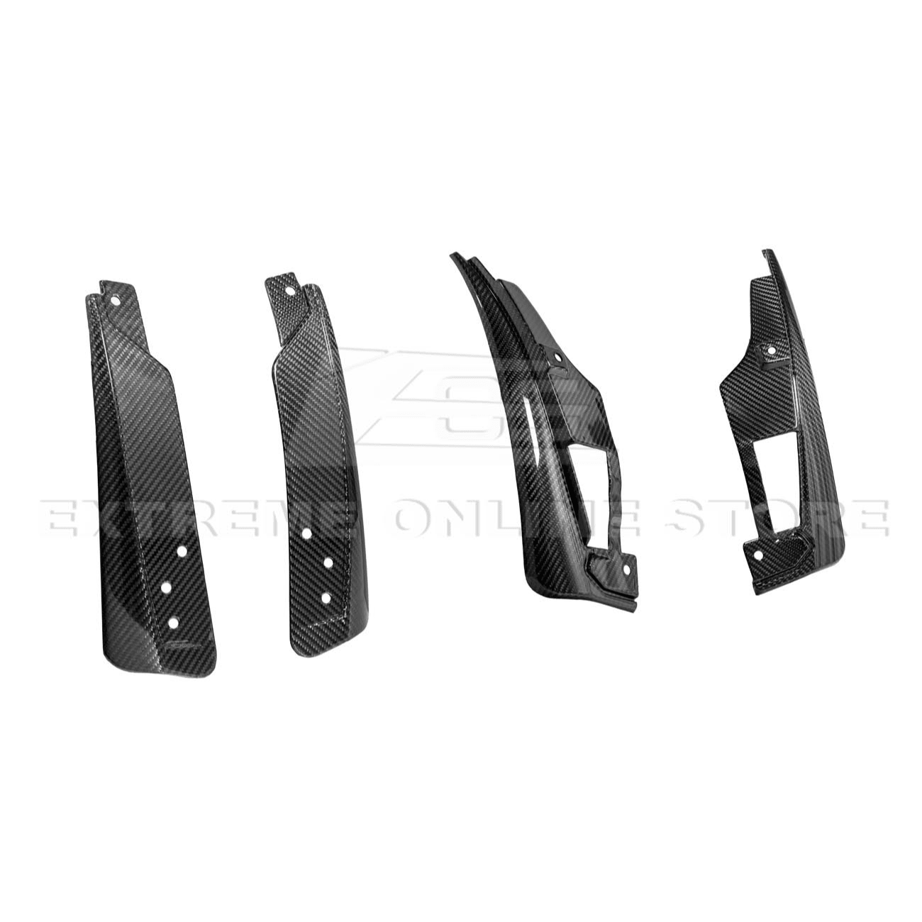 Ford Mustang S650 EOS Dry Carbon Fiber Mud Flap Splash Guard Set 2024-Up