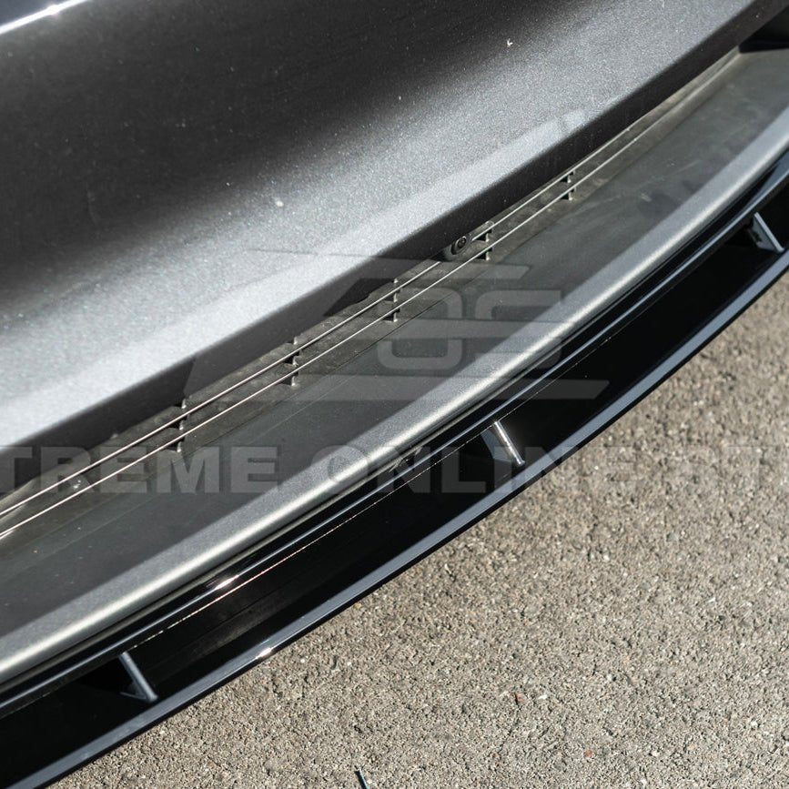 Tesla Model Y Track Style Gloss Black 4 Piece Front Bumper Lip Splitter 2025-Up