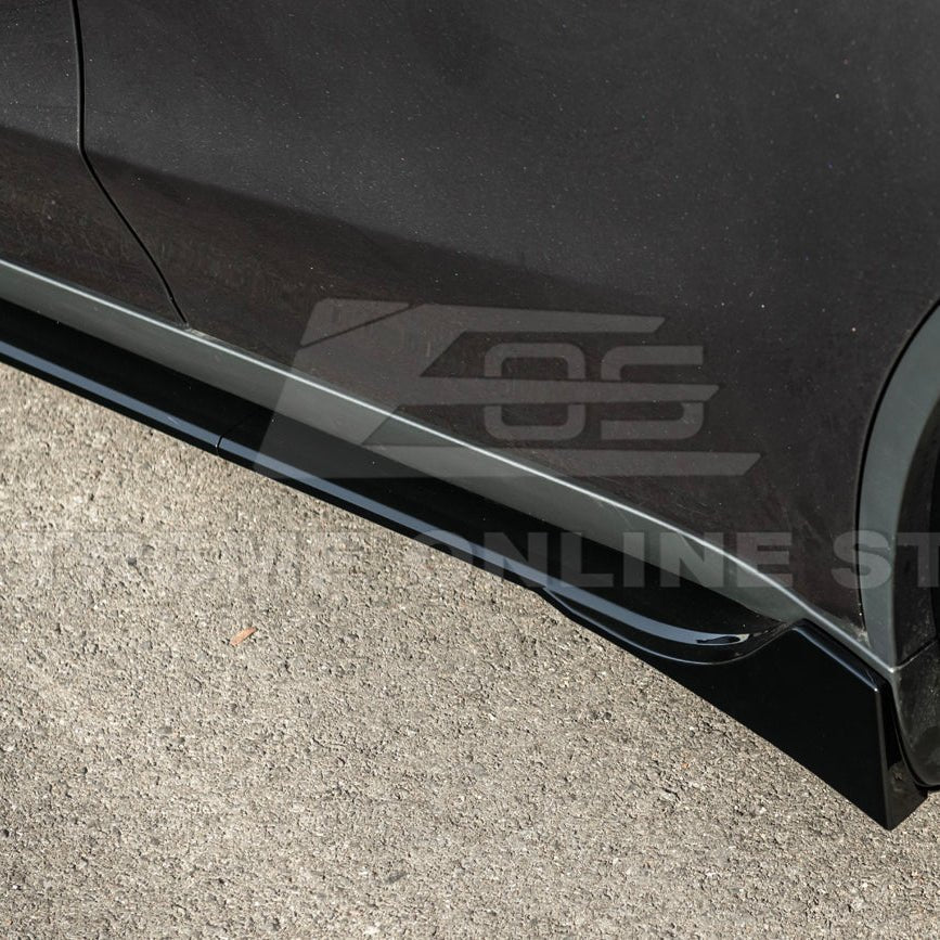 Tesla Model Y Track Style Gloss Black Front Lip Splitter Side Skirts Kit 2025-Up