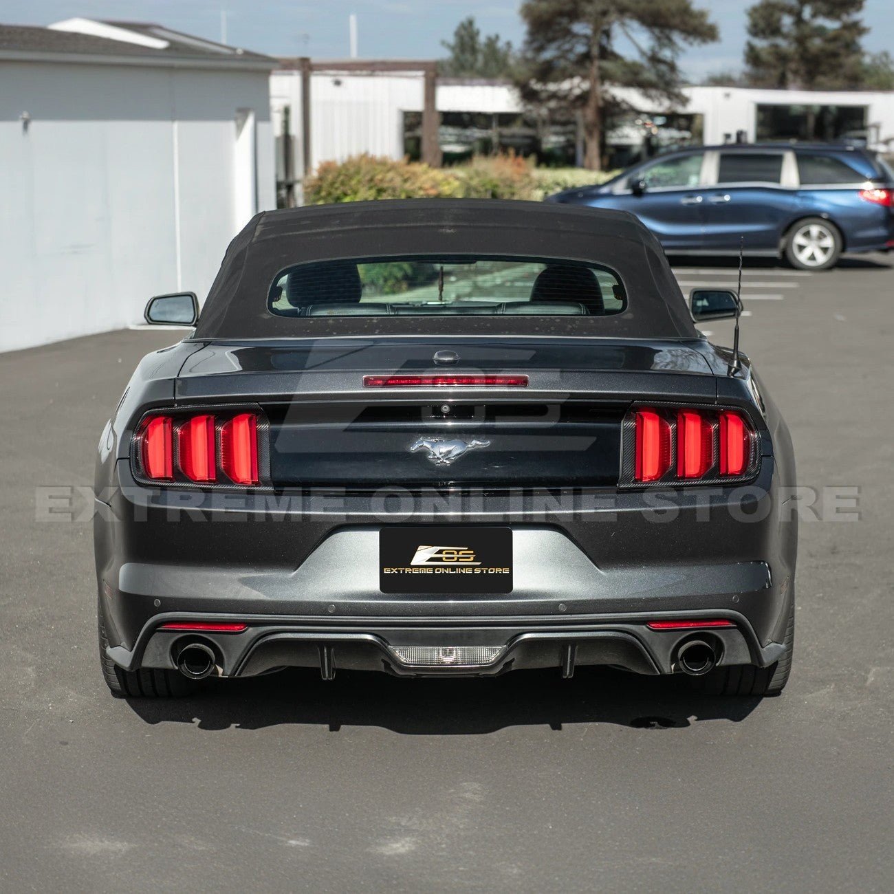 Ford Mustang S550 Factory Style Dry Carbon Fiber Tail Light Trim Bezel Cover Pair 2015-2017