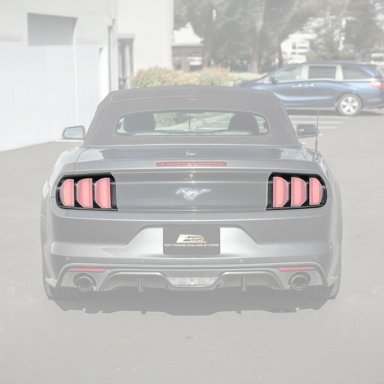 Ford Mustang S550 Factory Style Dry Carbon Fiber Tail Light Trim Bezel Cover Pair 2015-2017