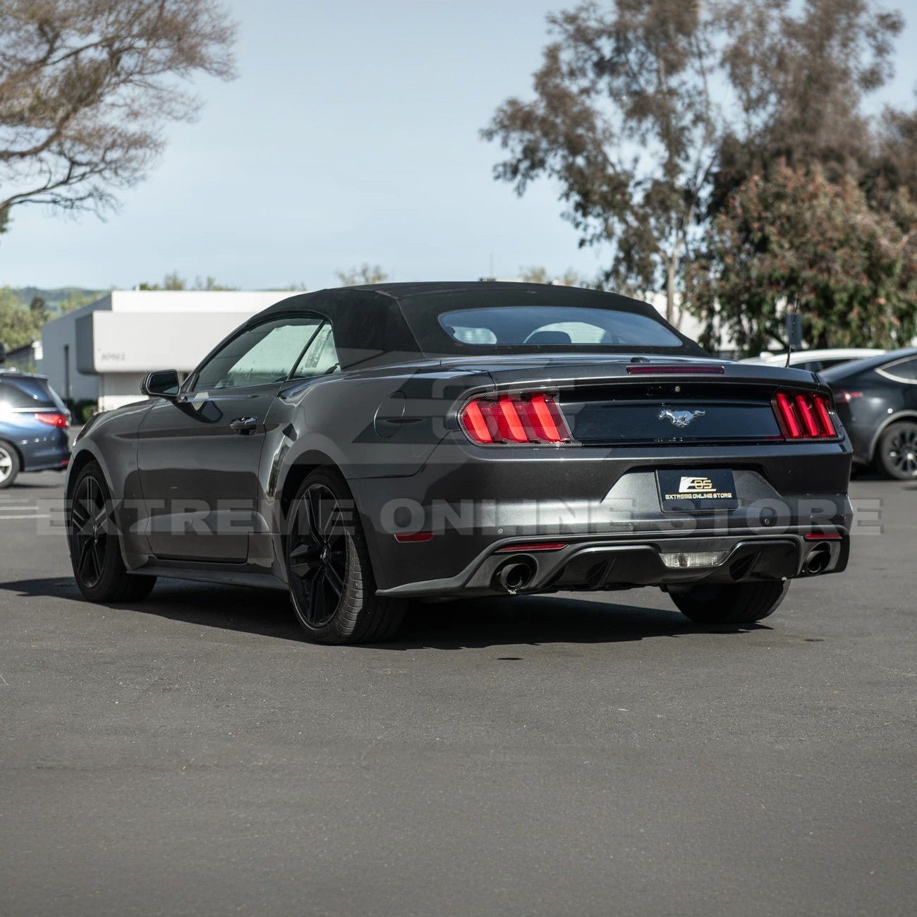 Ford Mustang S550 Factory Style Dry Carbon Fiber Tail Light Trim Bezel Cover Pair 2015-2017