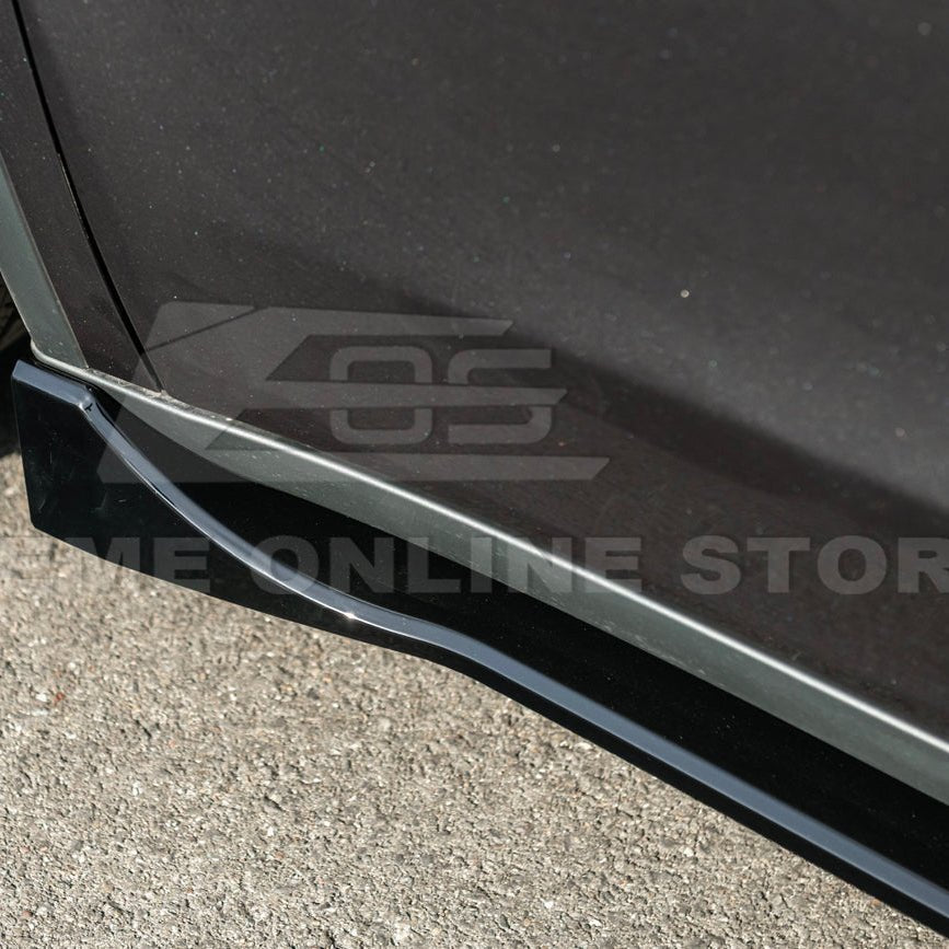 Tesla Model Y Track Style Gloss Black Front Lip Splitter Side Skirts Kit 2025-Up