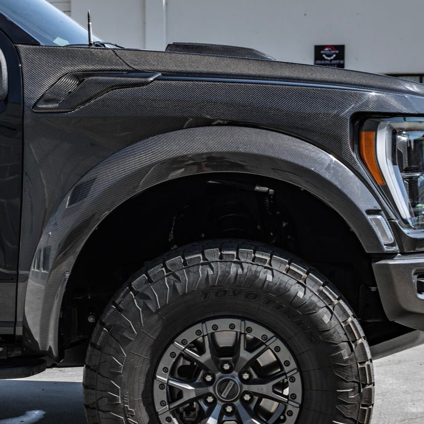 Ford F-150 Raptor Gen 3 Factory Replacement Carbon Fiber Side Fenders with Vents 2021-Up