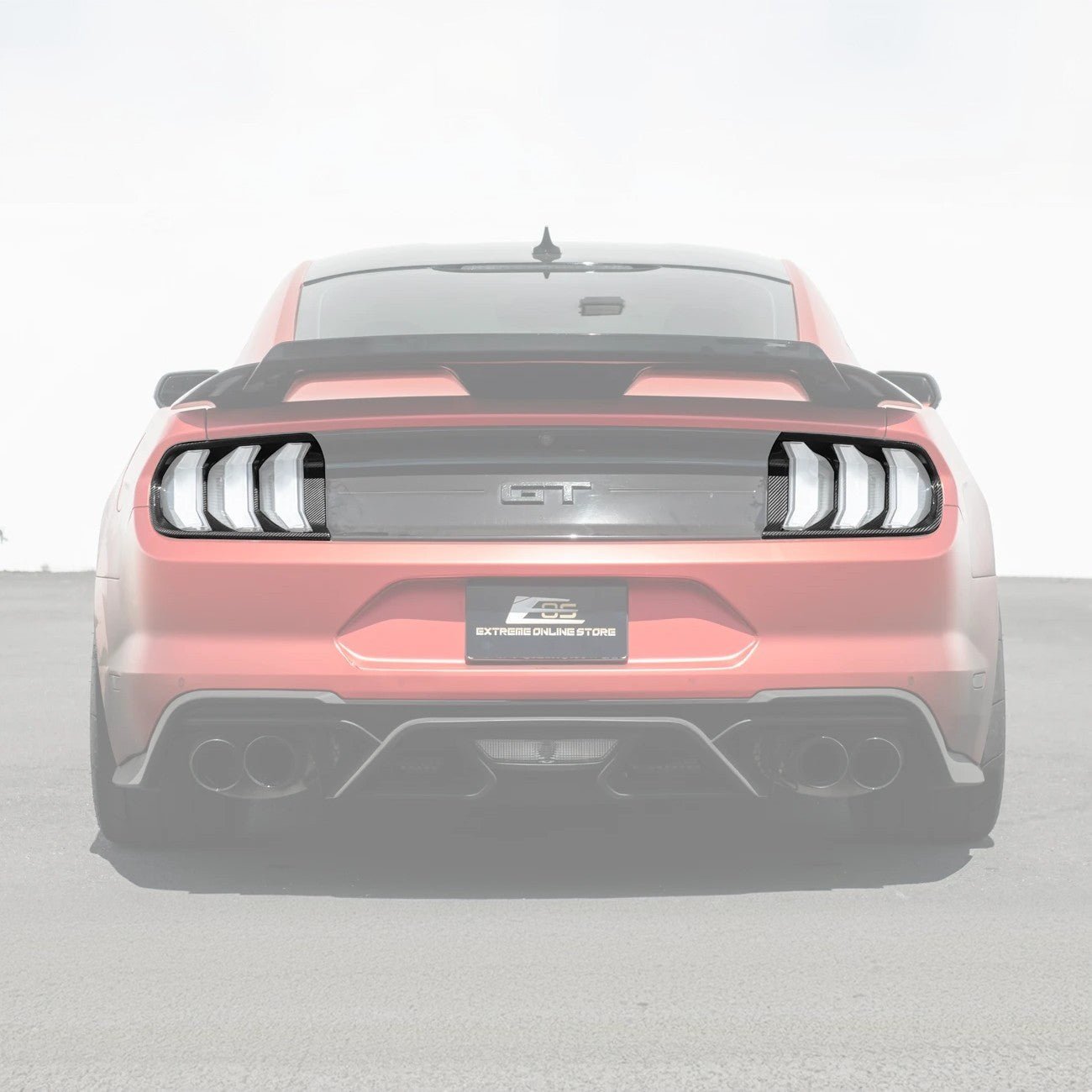 Ford Mustang S550 Dry Carbon Fiber Rear Tail Light Trim Bezel Cover Pair 2018-2023