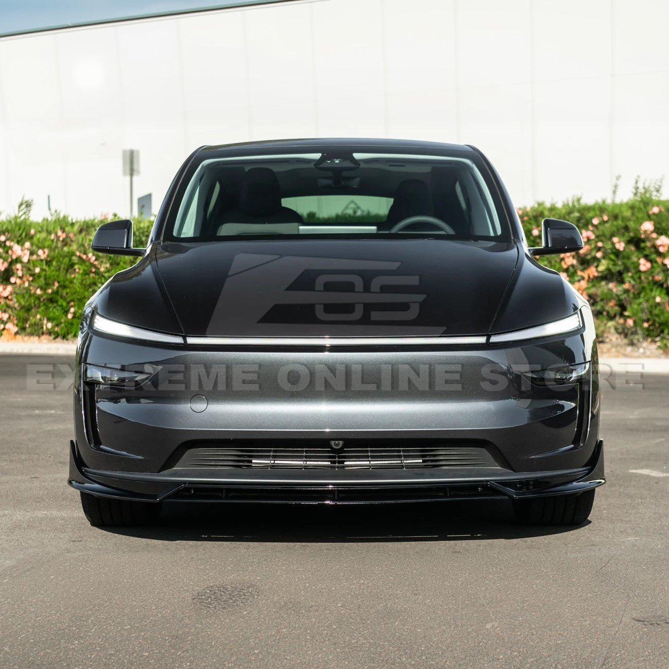 Tesla Model Y Track Style Gloss Black 4 Piece Front Bumper Lip Splitter 2025-Up