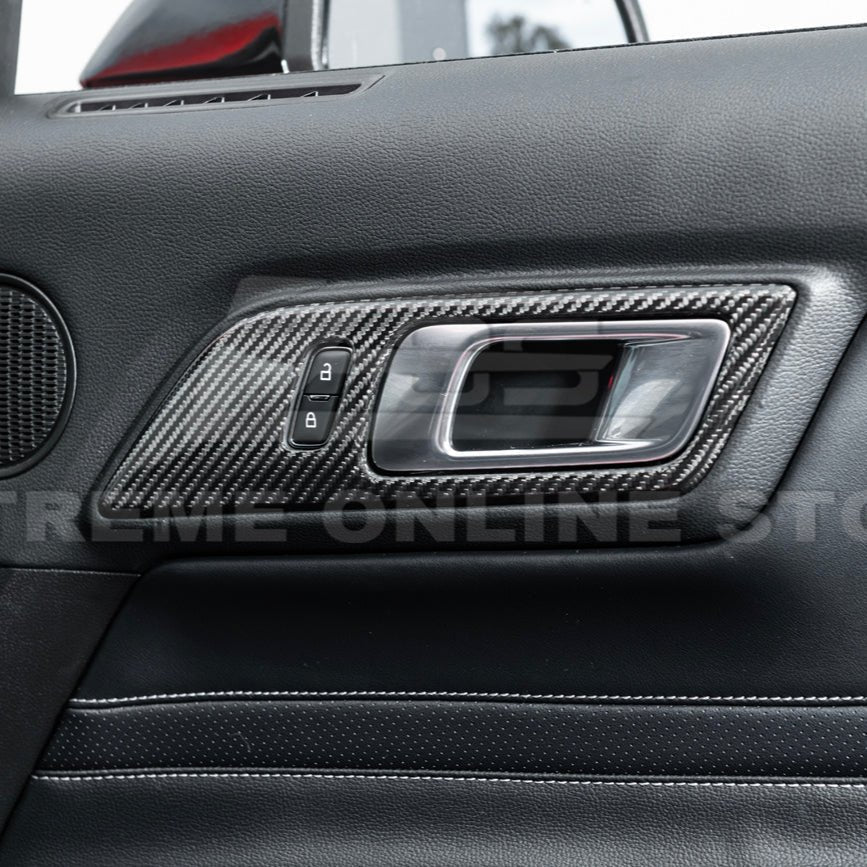 Ford Mustang S550 Factory Style Dry Carbon Fiber Door Handle Panel Cover 2015-2023
