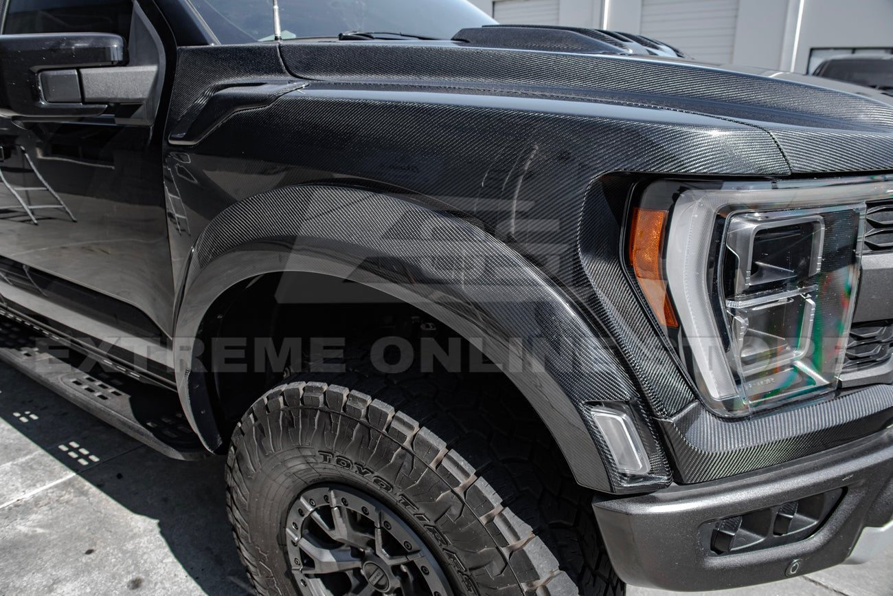 Ford F-150 Raptor Gen 3 Factory Replacement Carbon Fiber Side Fenders with Vents 2021-Up
