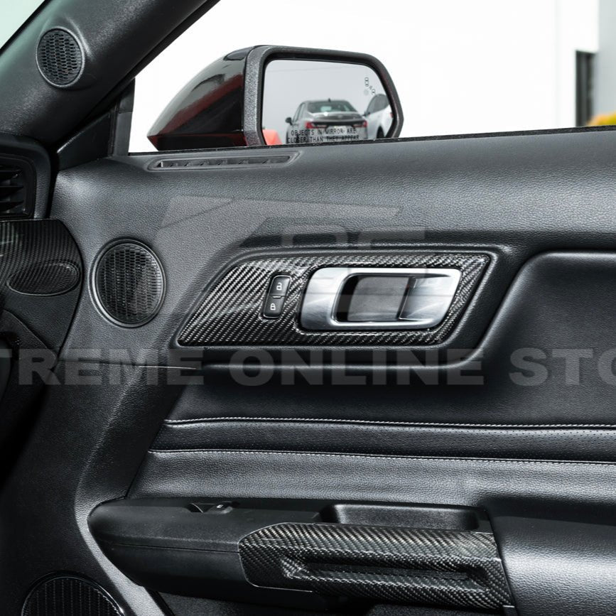 Ford Mustang S550 Factory Style Dry Carbon Fiber Door Handle Panel Cover 2015-2023