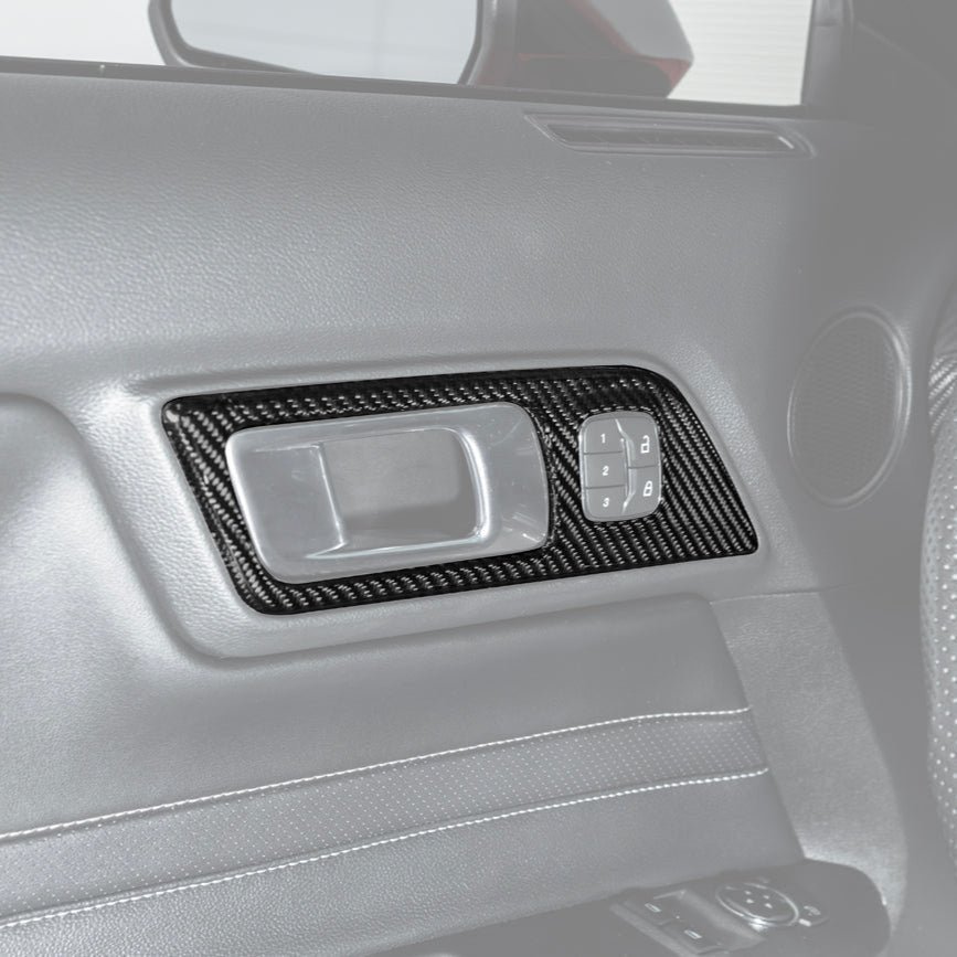 Ford Mustang S550 Factory Style Dry Carbon Fiber Door Handle Panel Cover 2015-2023
