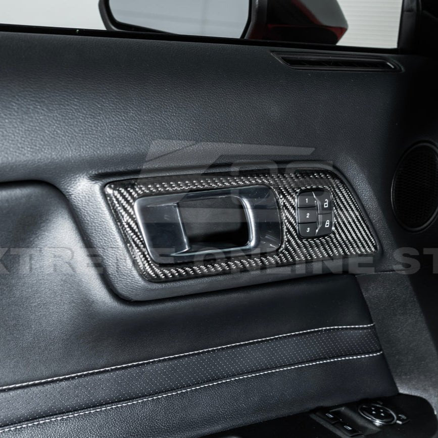 Ford Mustang S550 Factory Style Dry Carbon Fiber Door Handle Panel Cover 2015-2023