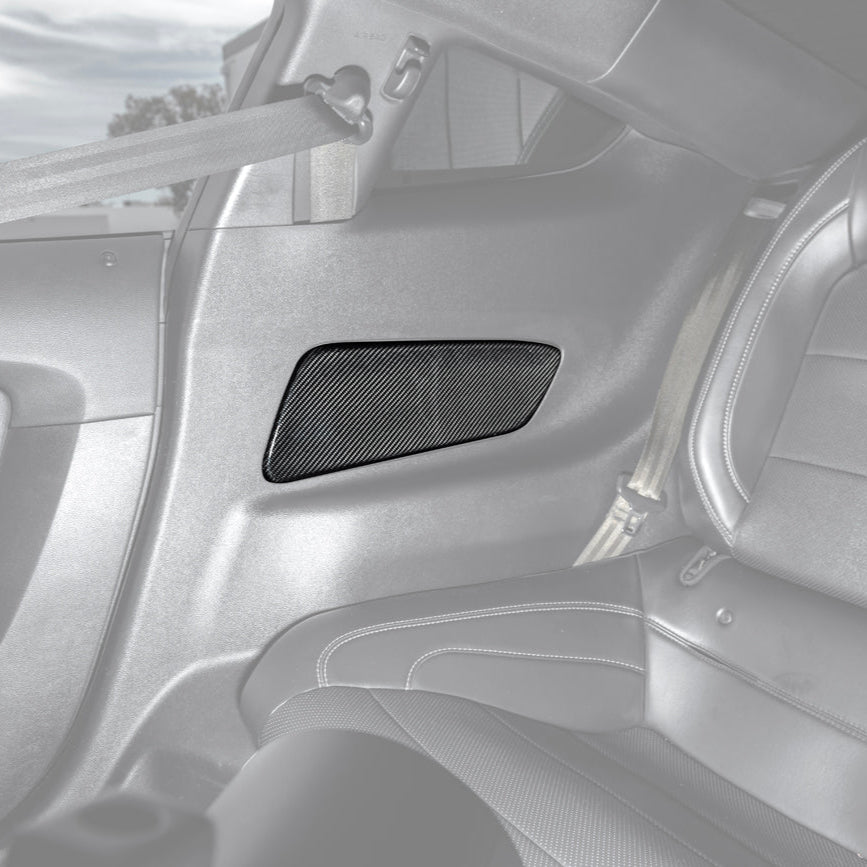 Ford Mustang S550 Factory Style Dry Carbon Fiber Rear Seat Decorative Panel Trim Cover 2015-2023