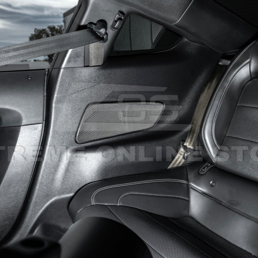 Ford Mustang S550 Factory Style Dry Carbon Fiber Rear Seat Decorative Panel Trim Cover 2015-2023