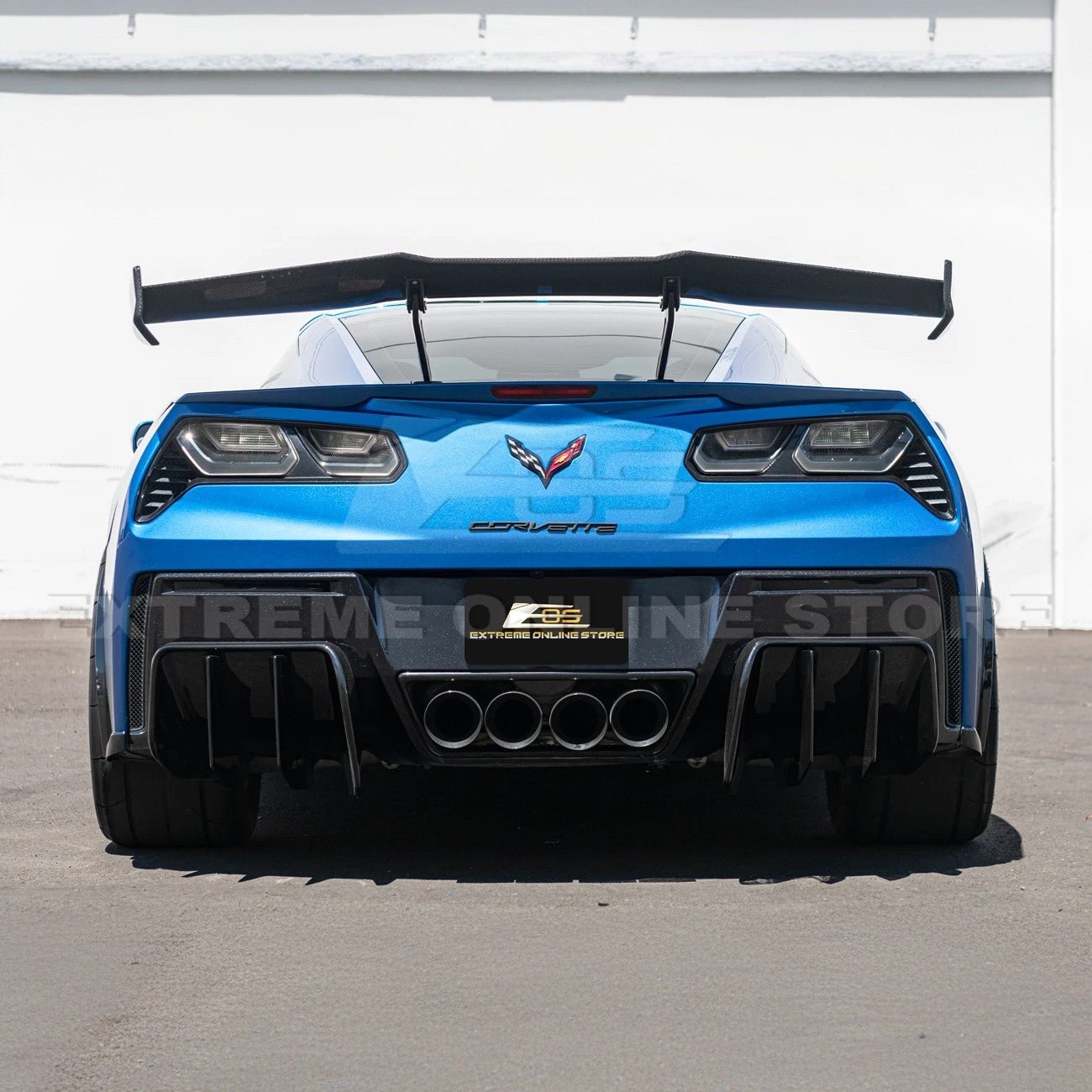 Chevrolet Corvette C7 ZR1 ZTK Style Carbon Fiber High Wing Rear Spoiler Kit 2014-2019