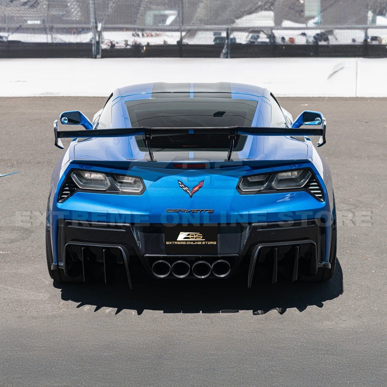 Chevrolet Corvette C7 ZR1 ZTK Style Carbon Fiber High Wing Rear Spoiler Kit 2014-2019