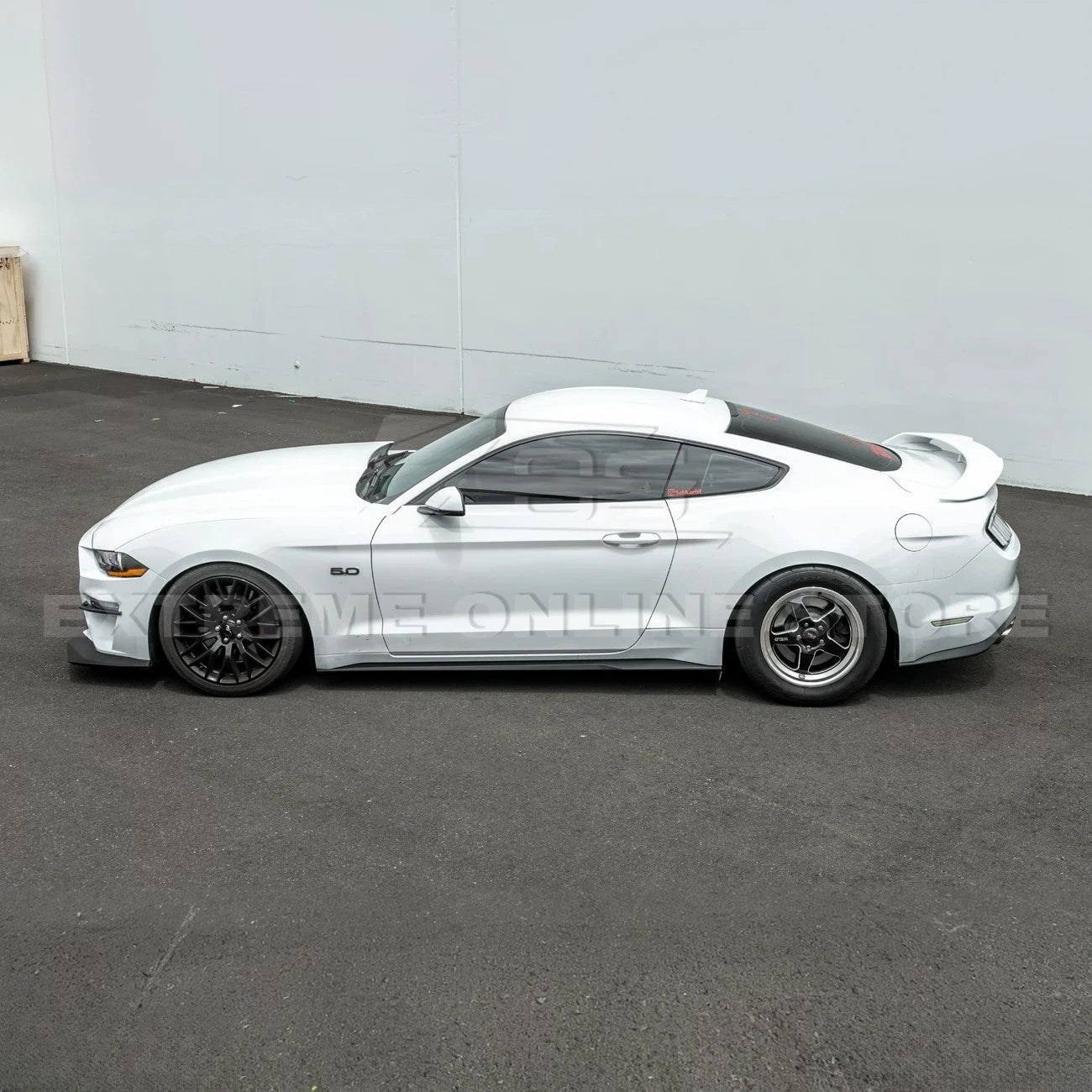 Ford Mustang S550 S650 Dark Horse Style Matte Black Side Skirt Extensions 2015-2023