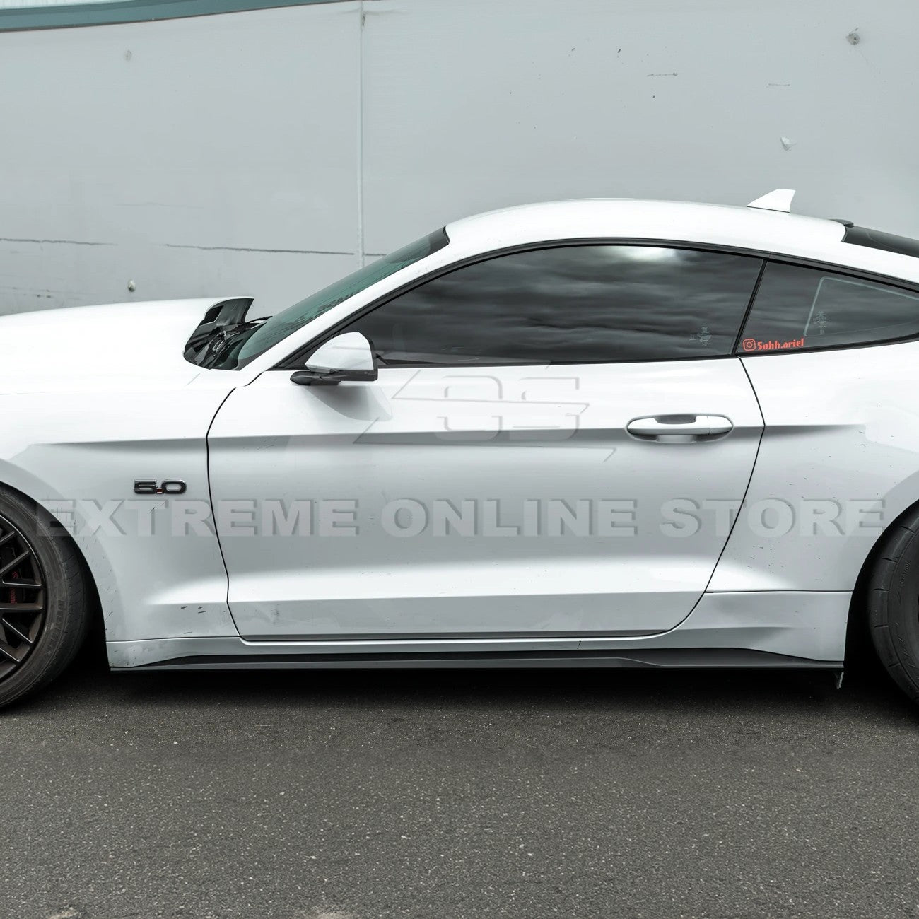 Ford Mustang S550 S650 Dark Horse Style Matte Black Side Skirt Extensions 2015-2023