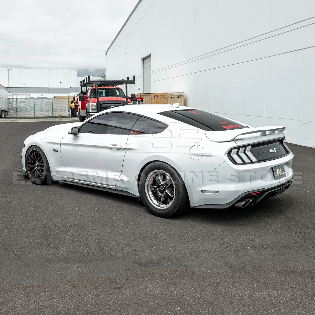 Ford Mustang S550 S650 Dark Horse Style Matte Black Side Skirt Extensions 2015-2023