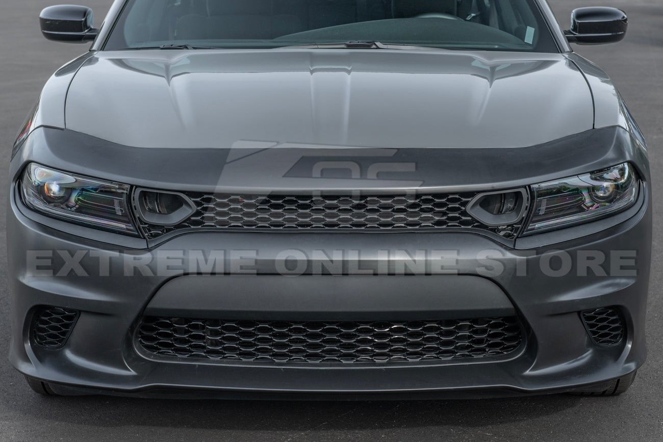 Dodge Charger LD SRT Hellcat Style Primed Black Front Bumper Conversion Kit 2015-Up