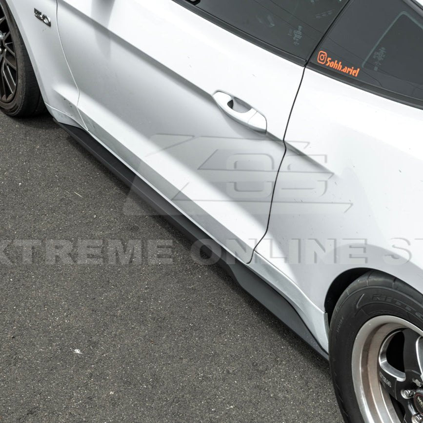 Ford Mustang S550 S650 Dark Horse Style Matte Black Side Skirt Extensions 2015-2023
