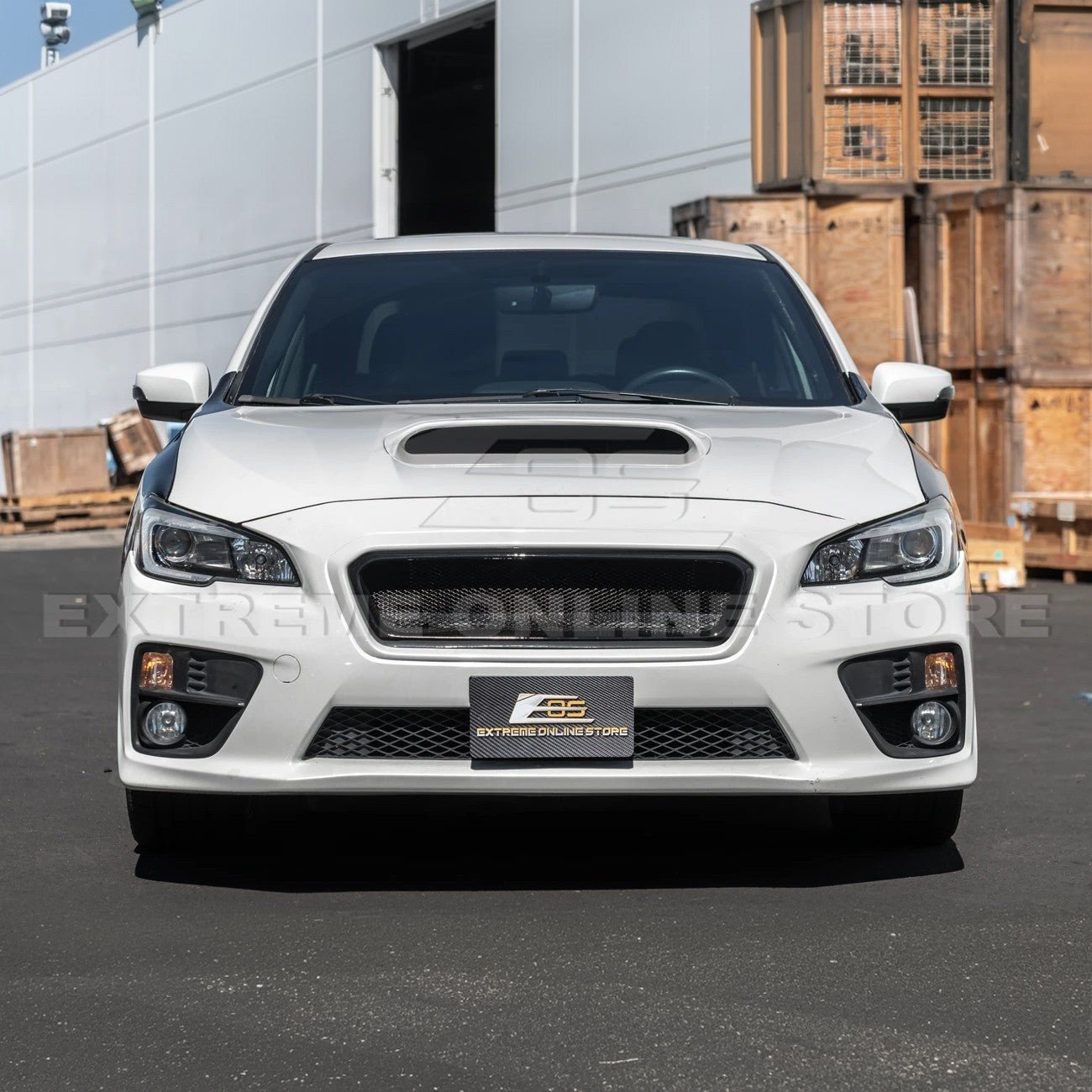 Subaru WRX STI VA CS Style Carbon Fiber Front Grille Cover 2015-2017