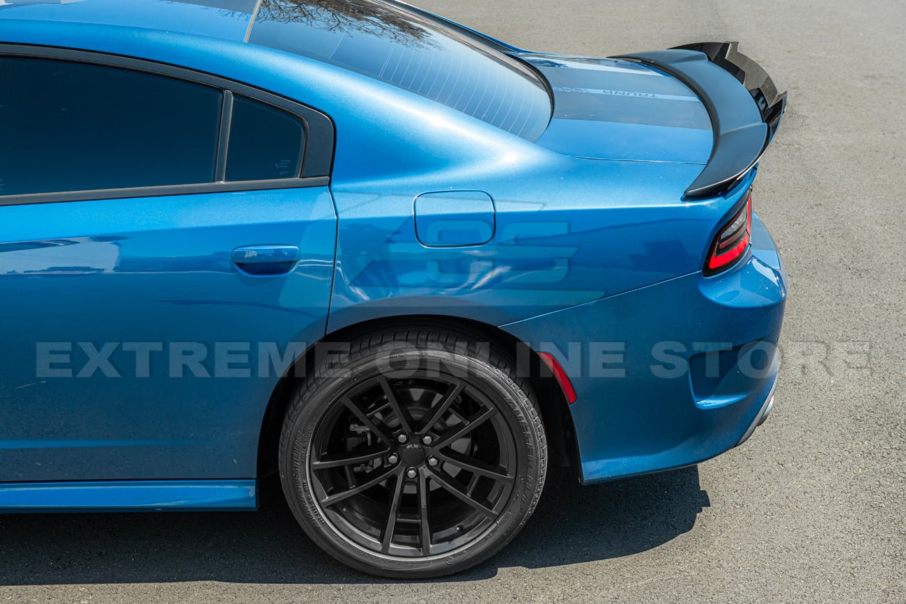 Dodge Charger LD SRT8 Style Wickerbill Rear Spoiler Flap Insert Smoke / Clear 2015-Up