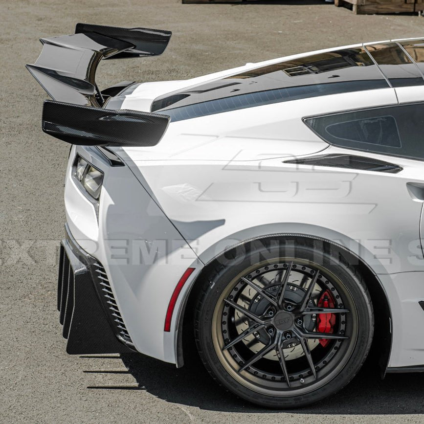 Chevrolet Corvette C7 ZR1 ZTK Style Extended Carbon Fiber Rear Wing Spoiler Kit 2014-2019