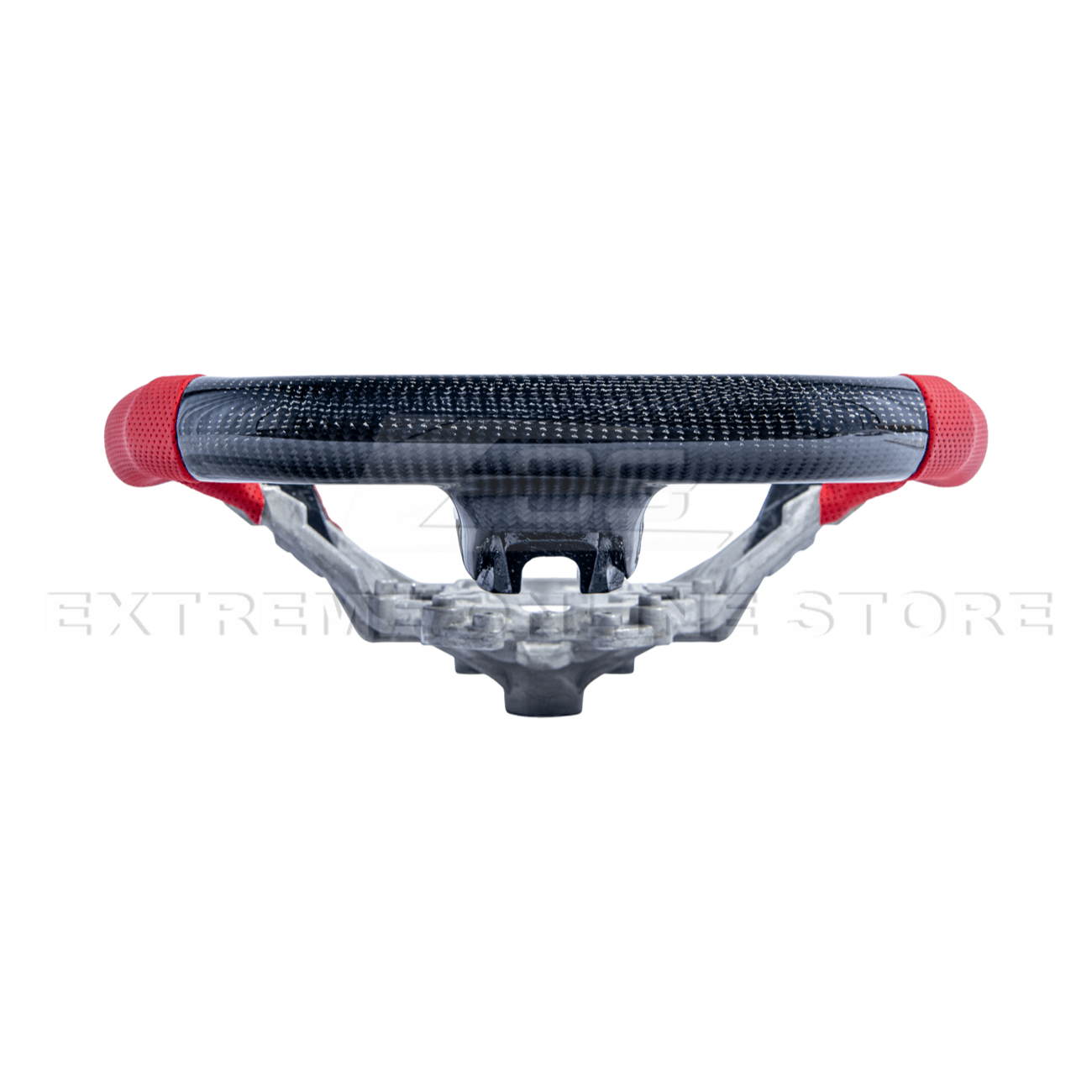 Mustang S550 Red Leather Red Stitching Carbon Fiber Steering Wheel 2015-2023